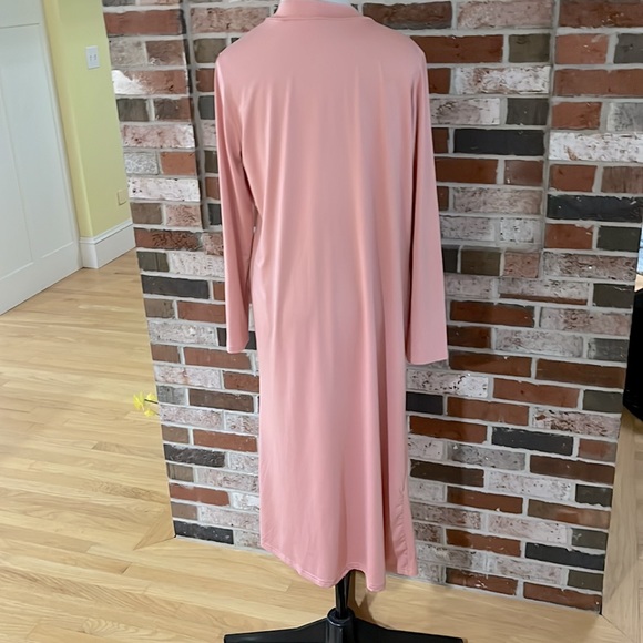 DUSTER  Rose Pink Open Front Long Cardigan Sweater Jacket NWOT - Picture 7 of 9